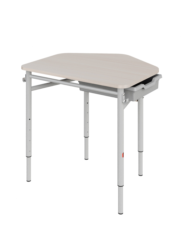 Стіл учнівський одномісний п'ятикутний з лотком № 4-7 (7790) МЕБЛІ ТЕХНОСТИЛЬ